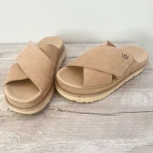 UGG Cross Slide Sandals . Reposhing …great sandal. and condition . Don’t like .